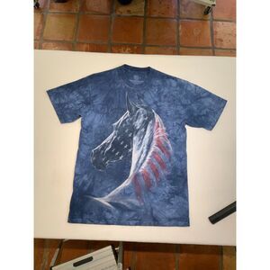 The Mountain American Flag Horse Medium Patriotic TShirt